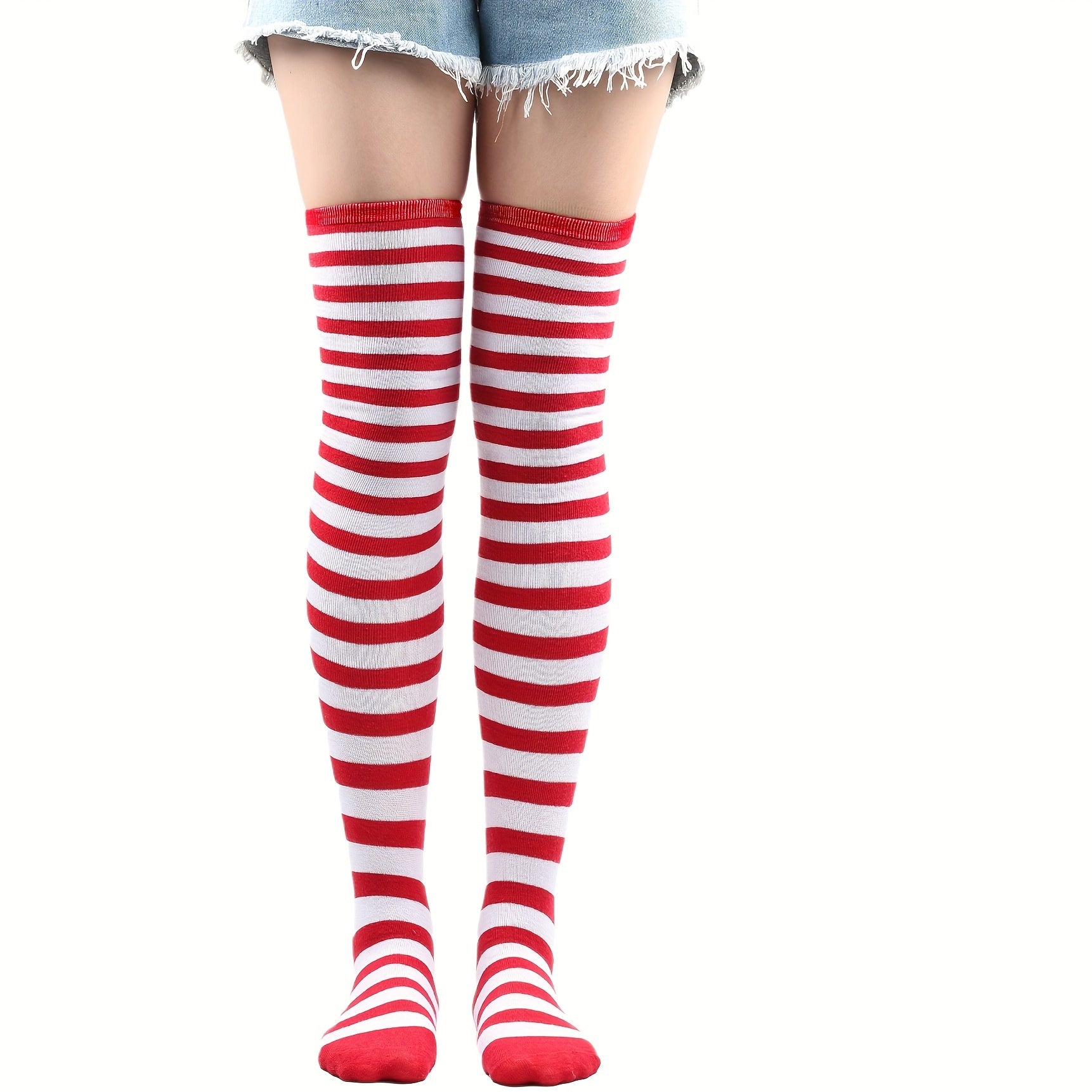 Vibrant Striped Knee High Socks - Women's Calf Socks for Music Festival, Cosplay Party, and Fashion Statement - Soft, Stretchy, and Comfortable Stockings & Hosiery for All-Day Wear Lootquake LLC