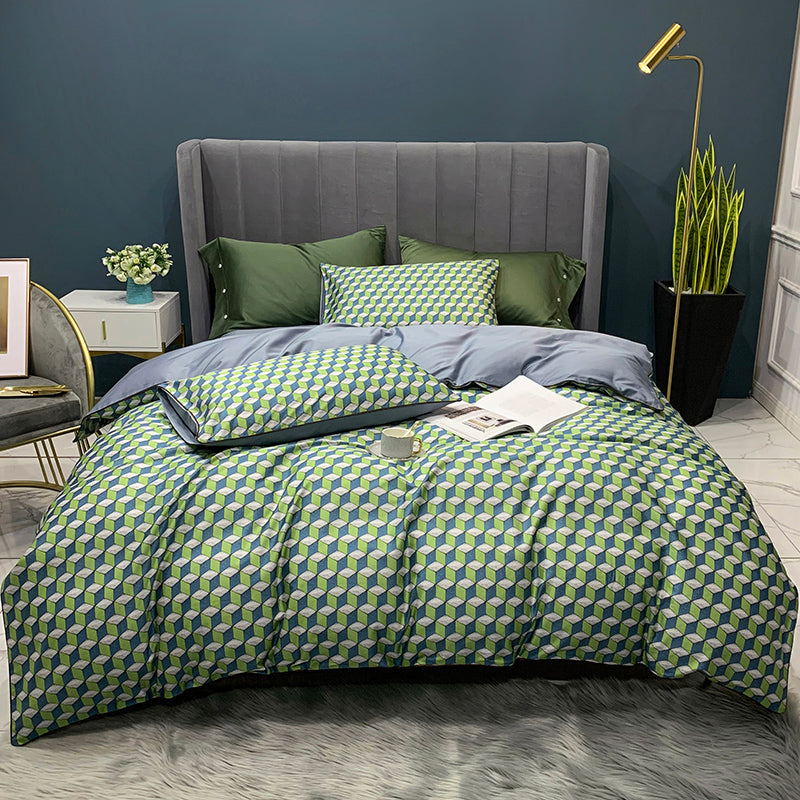 Digital Printing Four-Piece Light Luxury Bed Sheet Duvet Cover Pi-Mart