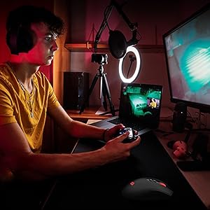 Redragon M656 Gainer Wireless Gaming Mouse, 4000 DPI 2.4Ghz Wireless Gamer Mouse w/ 5 DPI Levels, 7 Macro Buttons, Red LED Backl Lootquake LLC