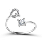 Adjustable 26 Initial Letter Ring Fashion Jewelry For Women Simple Elegant Jewelry Pi-Mart
