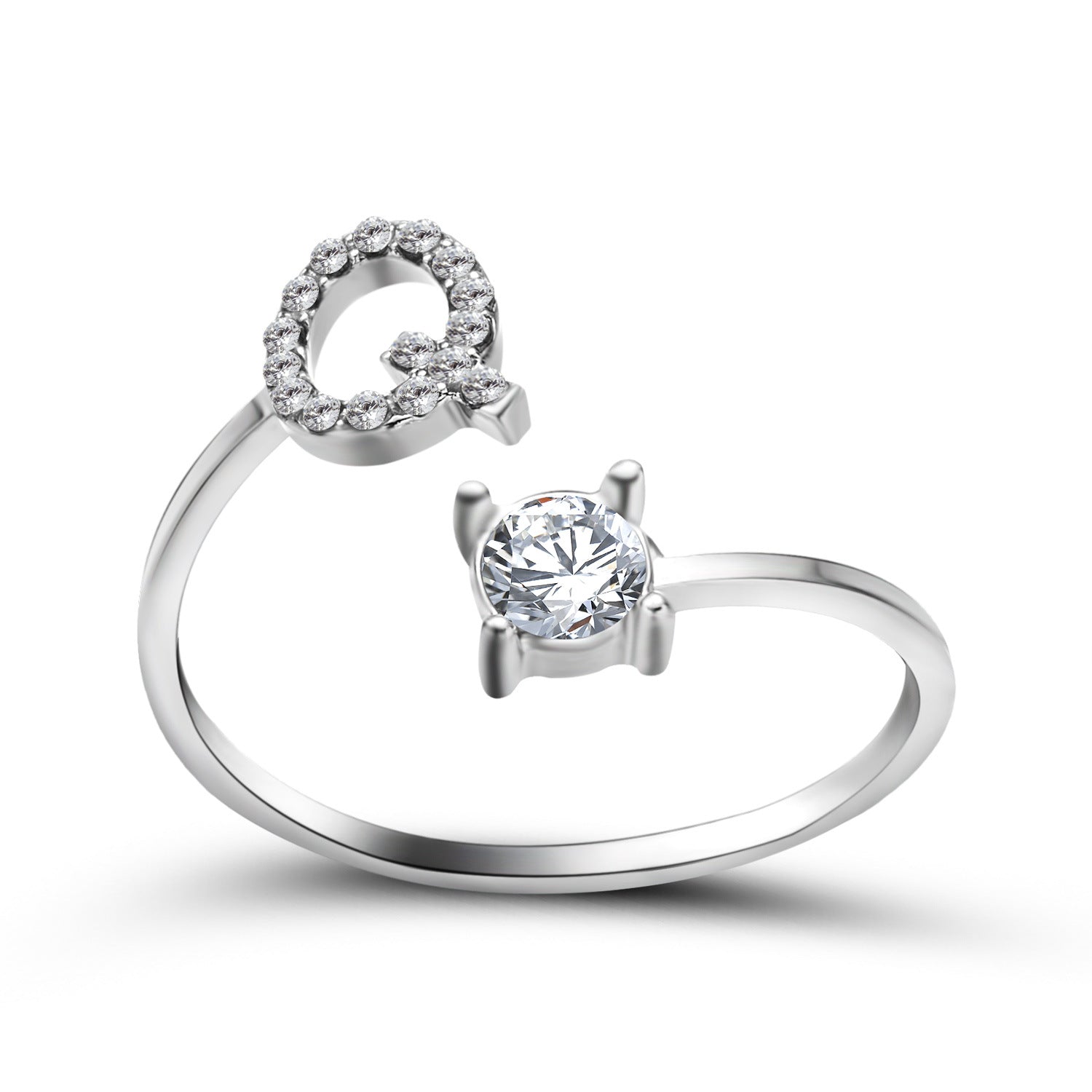 Adjustable 26 Initial Letter Ring Fashion Jewelry For Women Simple Elegant Jewelry Pi-Mart