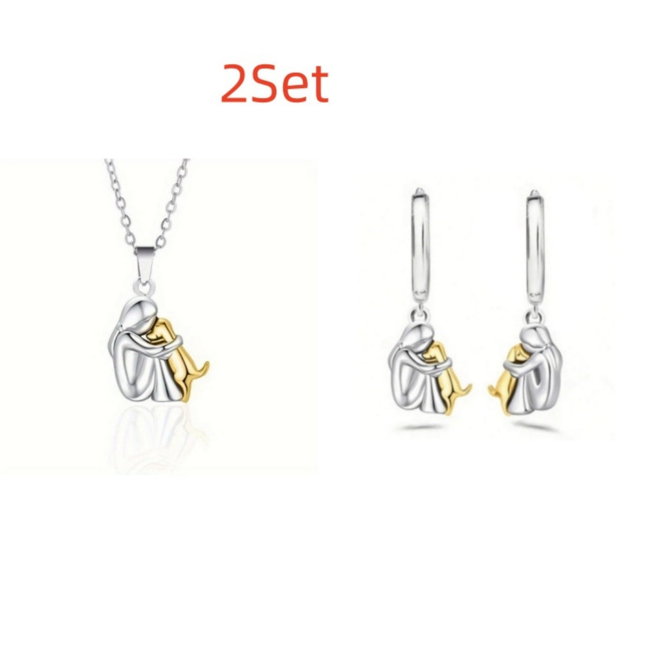 Fashion Little Girl And Dog Hug Necklace Pi-Mart
