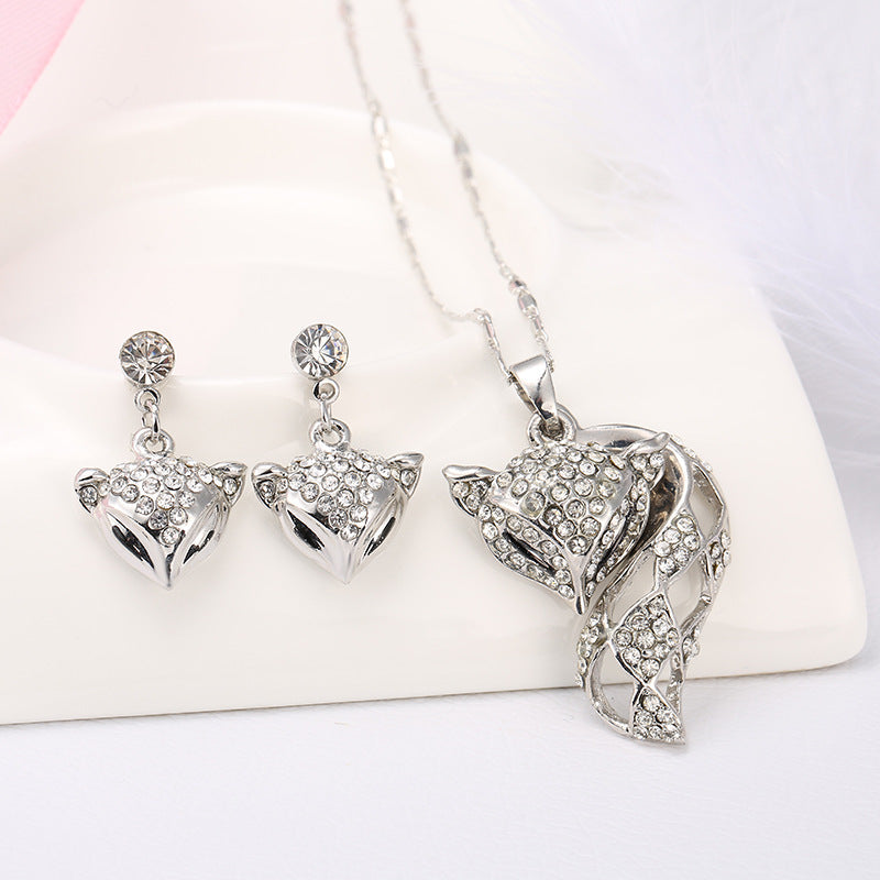 Fox necklace earring set Pi-Mart