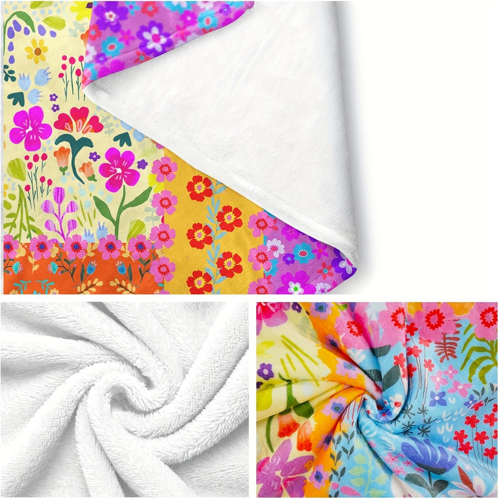 1pc Vibrant Bohemian Chic Digital Print Luxury Throw Blanket - Soft, Cozy, and Stylish for Sofa, Bed, Office, and Home Decor - Perfect Birthday Gift for Friends and Family Lootquake LLC