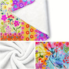 1pc Vibrant Bohemian Chic Digital Print Luxury Throw Blanket - Soft, Cozy, and Stylish for Sofa, Bed, Office, and Home Decor - Perfect Birthday Gift for Friends and Family Lootquake LLC