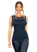 EGI Exclusive Merino Wool Blend Top with Tulle Trim. Proudly Made in - SJB-DIAMOND ELITES