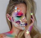 Fit Colors 12 Colors Face Paint Water Soluble Human Body Paints Halloween Masquerade Makeup Palette Brush Pi-Mart