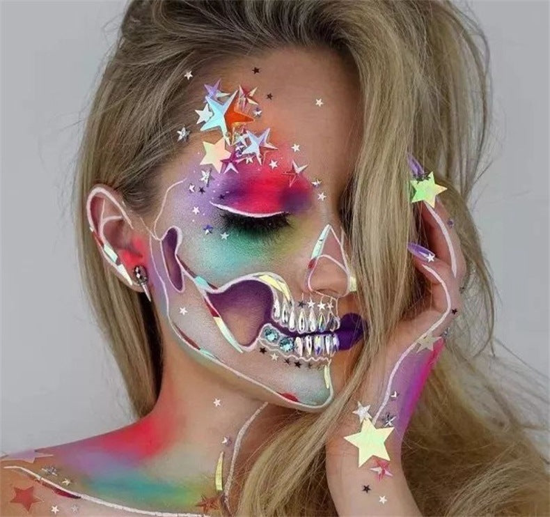 Fit Colors 12 Colors Face Paint Water Soluble Human Body Paints Halloween Masquerade Makeup Palette Brush Pi-Mart