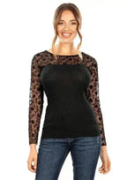 EGI Exclusive Collections Merino Wool Blend Top with Tulle Trim. - SJB-DIAMOND ELITES