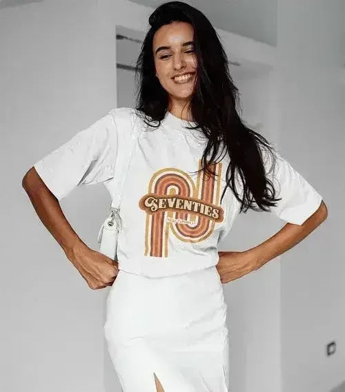 Womens Retro 70's Cotton T-Shirt - SJB-DIAMOND ELITES