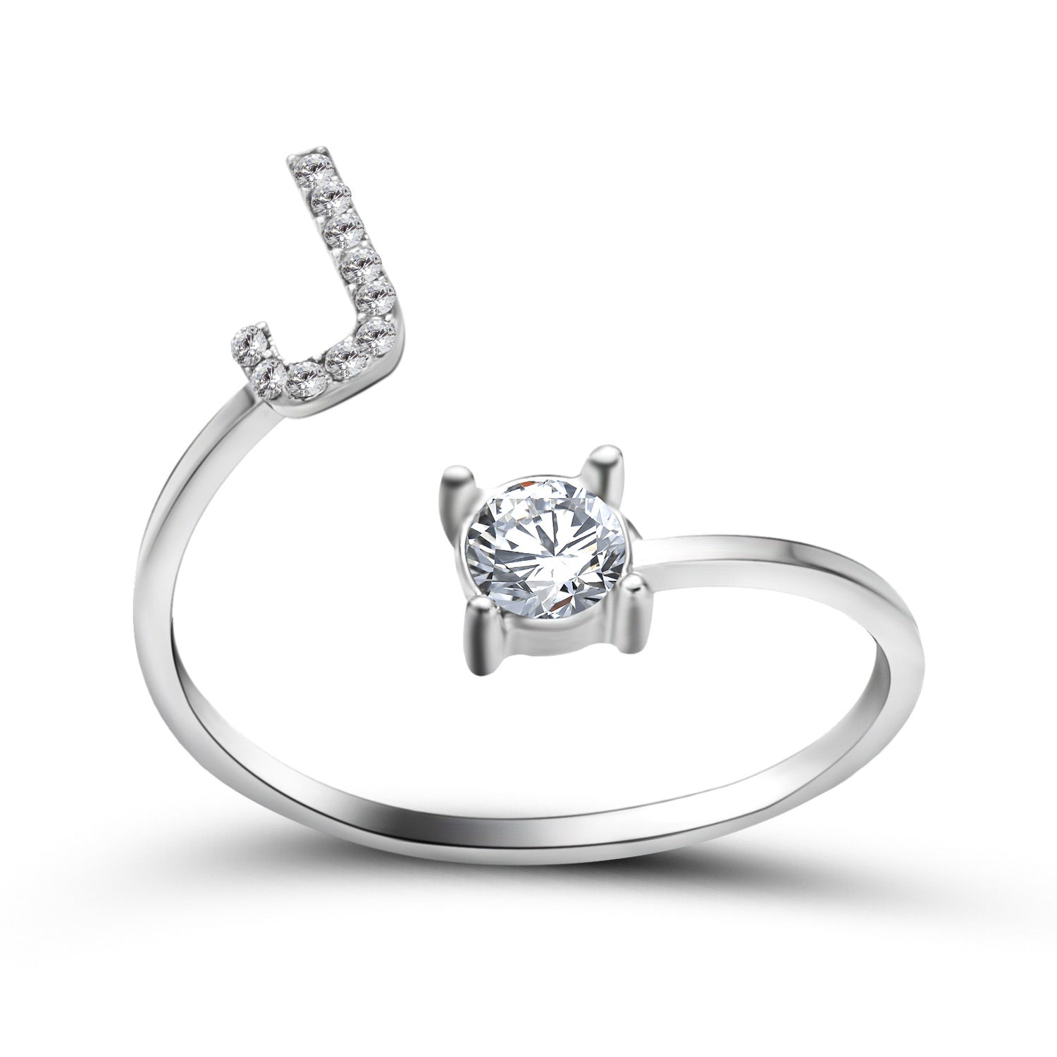 Adjustable 26 Initial Letter Ring Fashion Jewelry For Women Simple Elegant Jewelry Pi-Mart