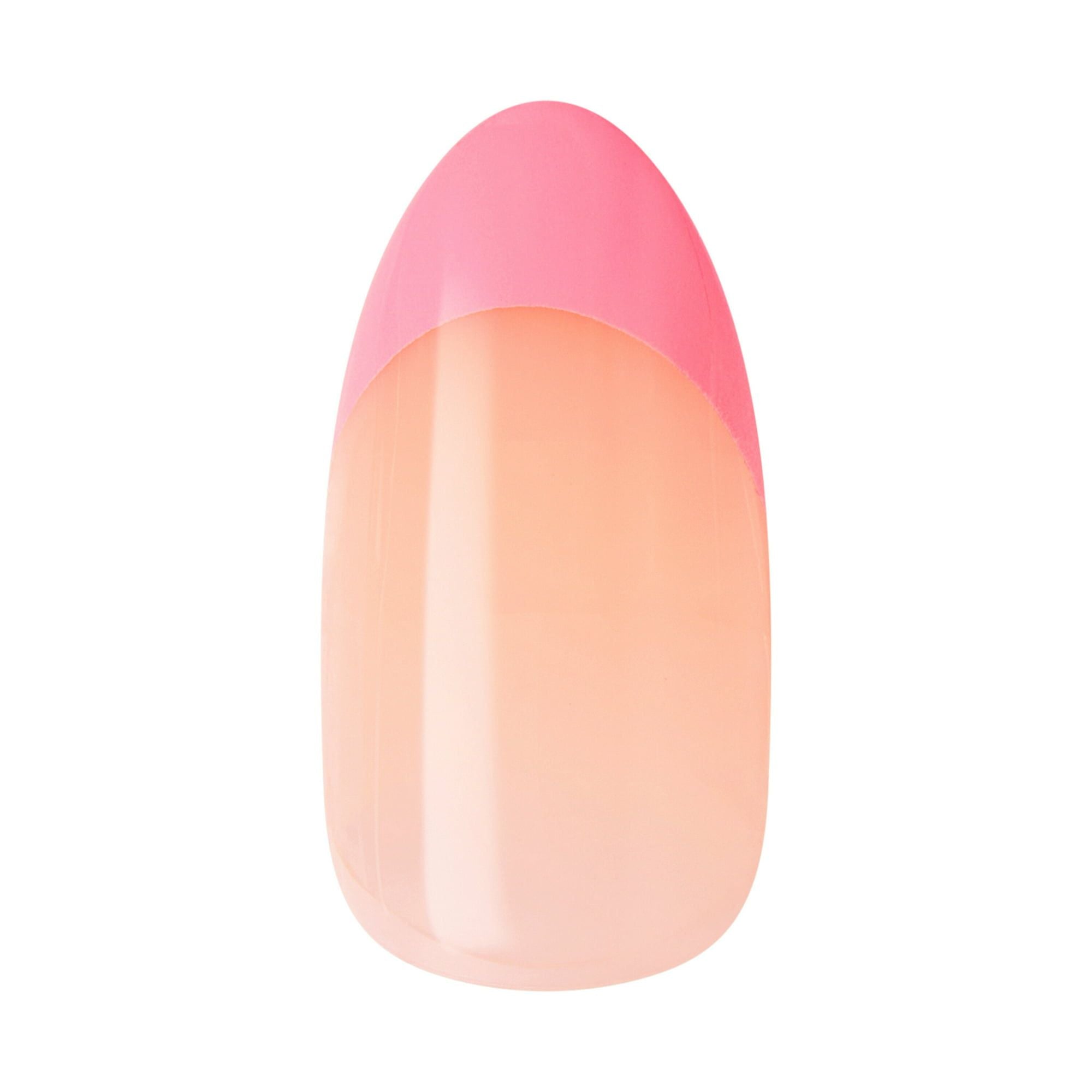 KISS imPRESS Medium Almond Gel Press-On Nails, Glossy Multicolored French, 30 Pieces