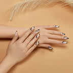 Salon Perfect Modern French Black Swirl Nail Set, File & Glue Included, 30 Pieces EasyOptionXY LLC