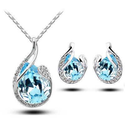 Rhinestone Earring Necklace Pi-Mart