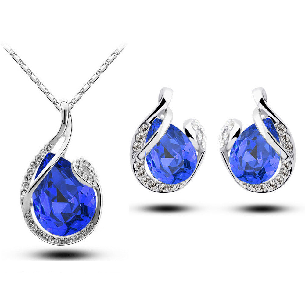 Rhinestone Earring Necklace Pi-Mart
