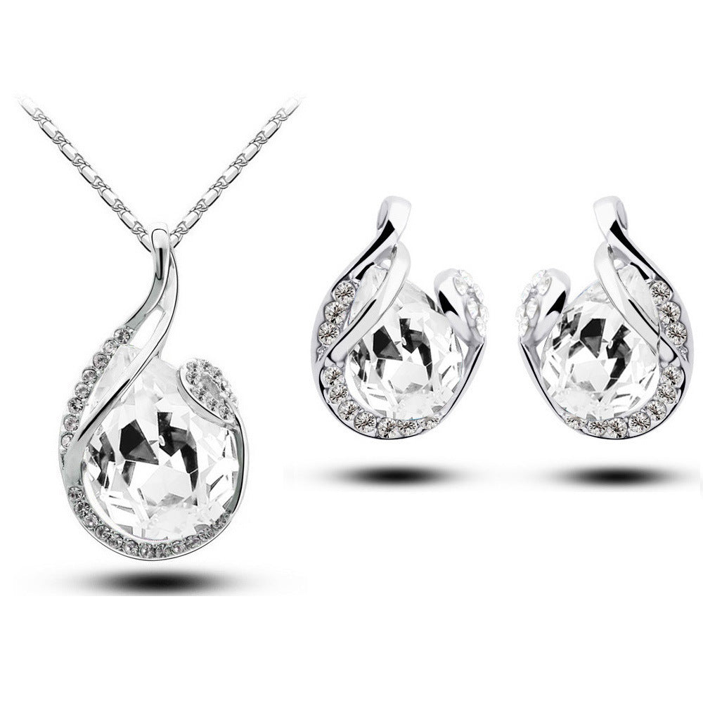 Rhinestone Earring Necklace Pi-Mart