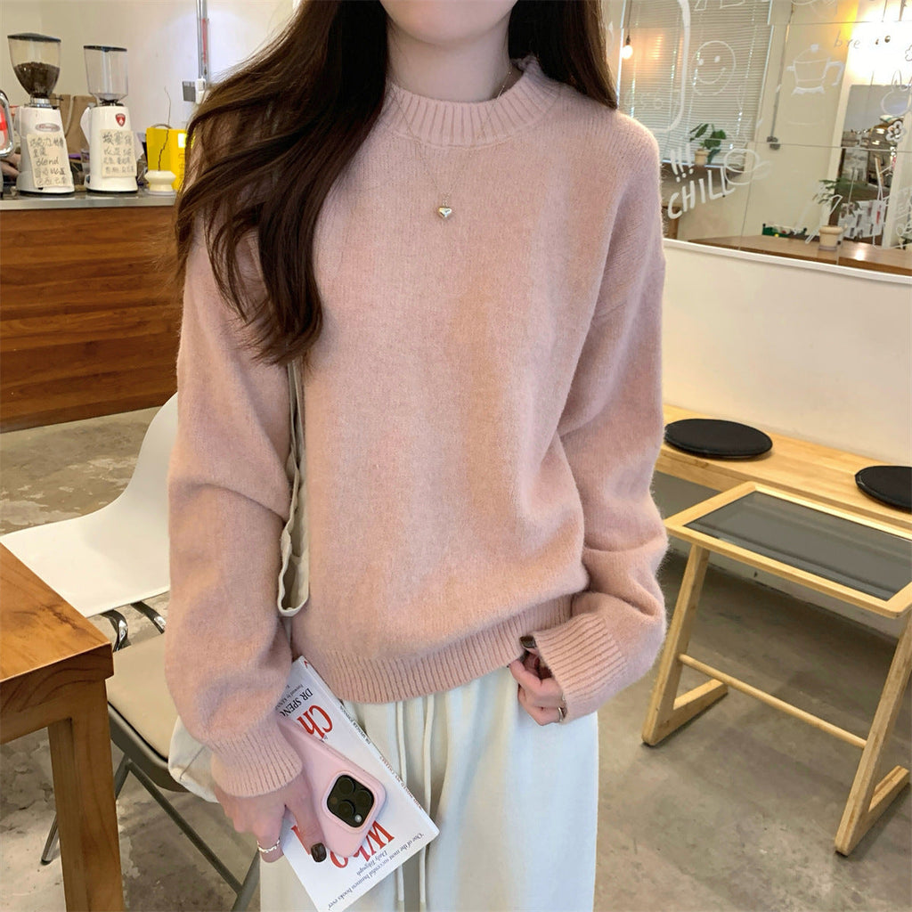 Korean Style Soft Glutinous Loose Candy Color Sweater Pi-Mart