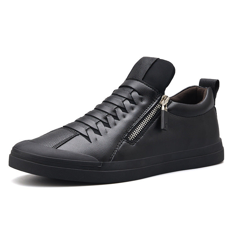 Winter men's shoes round toe caps men's leather shoes Pi-Mart