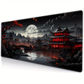 Japanese Style Full Moon River Landscape Desk Mat, Non-Slip Rubber Gaming Mouse Pad, Extended Keyboard Mat for Office and Home Decor, 35.4 x 15.7 Inches Lootquake LLC
