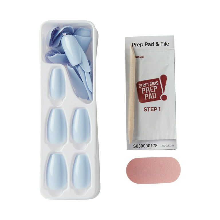 KISS imPRESS Color Medium Coffin Press-On Nails, Cloudless, 30 Count EasyOptionXY LLC