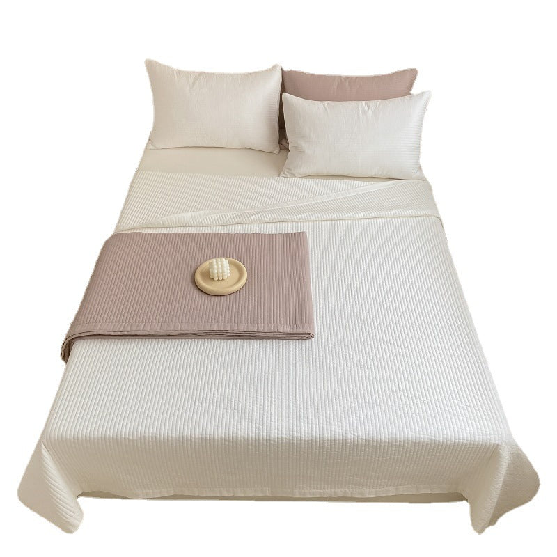 Cotton Three-piece Bed Cover Set Cotton Single Cover Blanket Quilted Thin Summer Quilt Pi-Mart