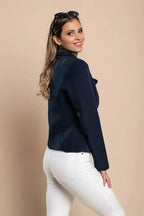 Dark Blue Softina Blazer - Italian Tailored Fit | Femstylo