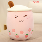 Cute Fruit Drink Plush Stuffed Soft Strawberry Milk Tea Plush Boba Tea Cup Toy Bubble Tea Pillow Cushion Kids Gift Pi-Mart