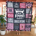 1pc The Best Dog Mom Blanket Splicing Pattern Soft Blanket Flannel Blanket For Sofa Bed