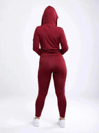 Athletic Fitted Zip-Up Hoodie Jacket with Pockets