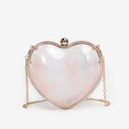 Transparent small bag heart shaped, women's summer acrylic chain shoulder bag, mini transparent crossbody bag - SJB-DIAMOND ELITES