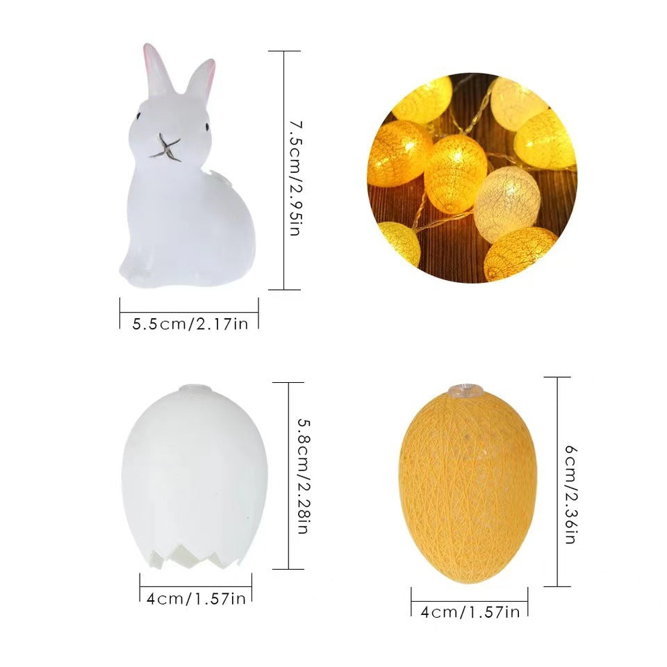 New Easter Broken Shell Egg String Lights Led Egg Lanterns Flashing Lights String Lights Christmas Decoration Lights Pi-Mart