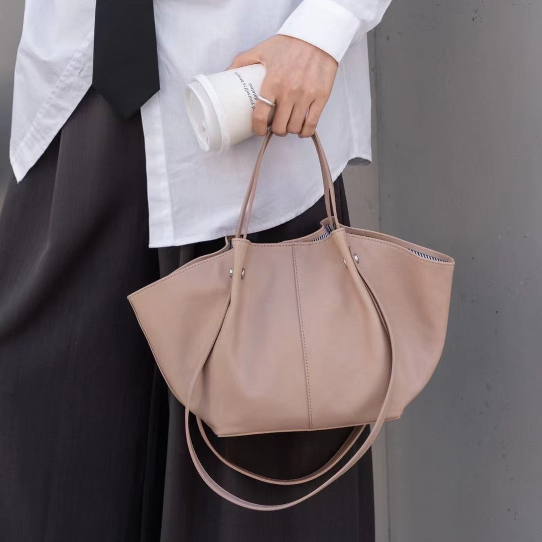 Elegant Genuine Leather Tote Bag – Premium Sheepskin Women's Hand-held Underarm Tote Bag, Versatile 2 in 1 Tote Shoulder Bag for Everyday Chic - SJB-DIAMOND ELITES