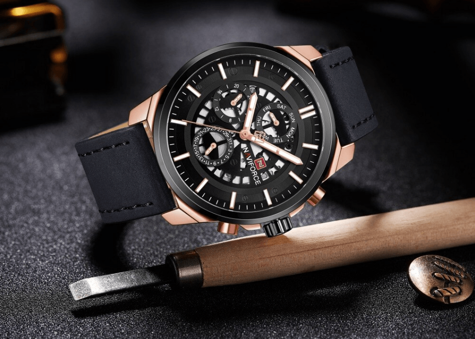 Sports Men's Leather Waterproof Date Display Casual Analog Luxury Watches Unique Design Perfect Gift - SJB-DIAMOND ELITES