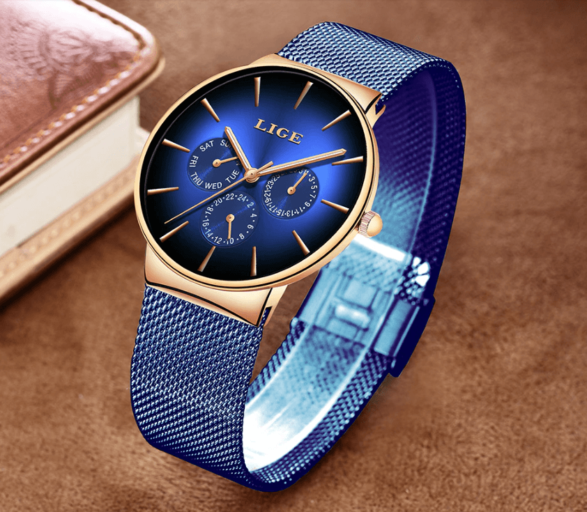 Men's Elegant Watch With  Stainless Steel Straps And Chronometers For Day And Date Display Unique Design Perfect Gift For Man And Women Stevvex