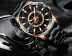 Men's  Modern Sports Waterproof Watch Luxury Unique Design  Fluorescent Hands Perfect Gift Stevvex