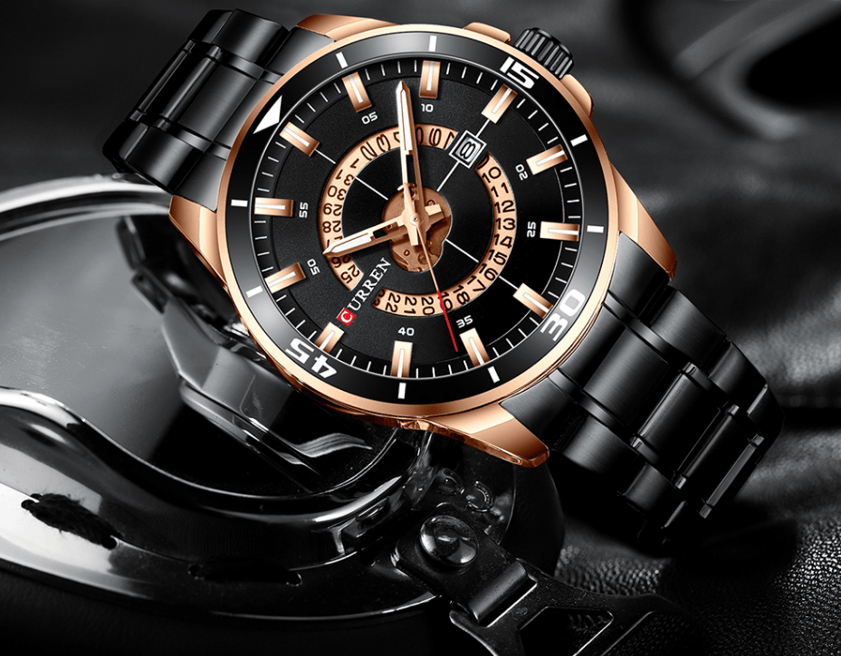 Men's  Modern Sports Waterproof Watch Luxury Unique Design  Fluorescent Hands Perfect Gift Stevvex