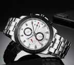 Men's Waterproof  Watch With Chronometers Day View And Fluorescent Hands Unique  Luxury Design  Perfect Gift Stevvex