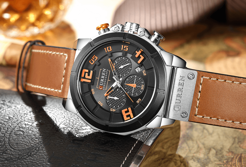 Men's Sport Waterproof Watch With Chronometers Large Numbers And Fluorescent Hands Perfect Gift For Your Man Stevvex