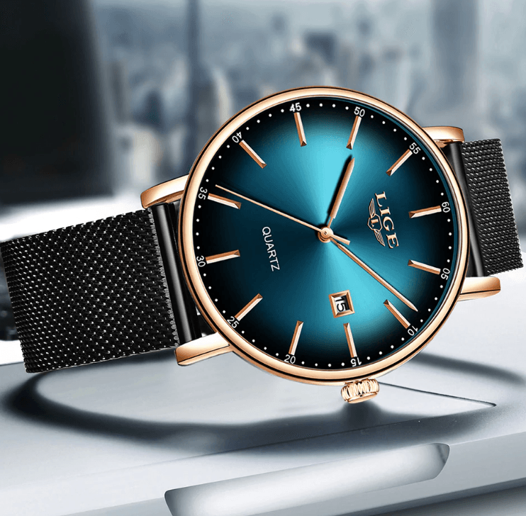Men's Elegant  Watch With Stainless Steel Straps And Special Date Display Excellent Look Unique Design Perfect Gift Stevvex