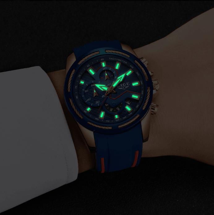 Men's Waterproof Modern Watch With Rubber Straps Multifunction Watches Unique Design Perfect Gift Stevvex