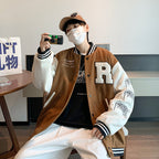 New Elegance Spring Autumn Coat Baseball Bomber Jacket Loose Letter R Men Women Couples Tops Plus Size Jackets Streetwear Stevvex