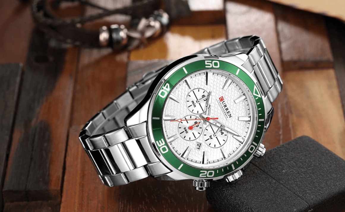 Men's Waterproof Watch With Chronometers, Date Display Excellent Background Unique Design Perfect Gift Stevvex