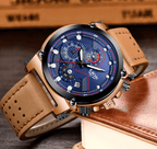 Men's Waterproof Modern Watch With Leather Belts, Stainless Steel Case Excellent Look Perfect Gift Stevvex