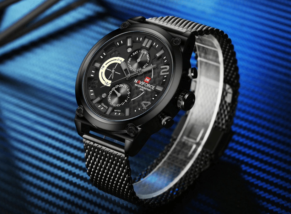 Men's Multifunction Analog Quartz Watches Waterproof Wrist Watch With Stainless Steel Mesh Band Excellent Design Perfect Gift - SJB-DIAMOND ELITES