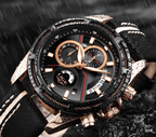 Men's Waterproof Sports  Watch With Leather Belts, Chronometers Day View Fluorescent Pointers Unique Design Perfect Gift Stevvex