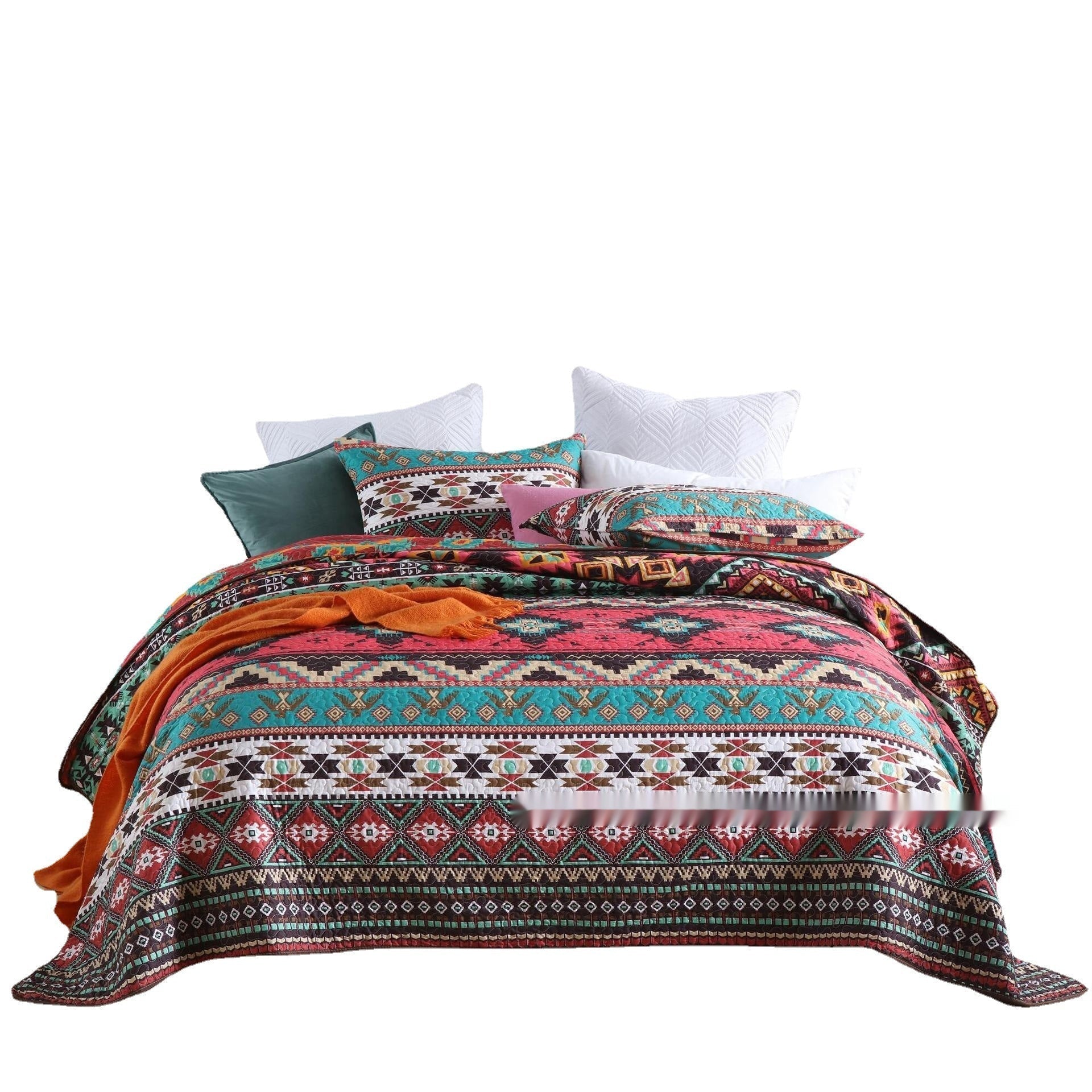 Brushed Fabric Quilted Bed Cover High Quality Polyester Cotton Three-piece Set Pi-Mart