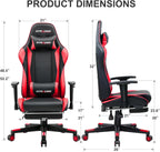 Gaming Chair with Footrest, Ergonomic Computer Game Desk Chair, Reclining Gaming Chair Seat Height Adjustment, Swivel Rocker with Headrest and Lumbar (Brickred) Lootquake LLC