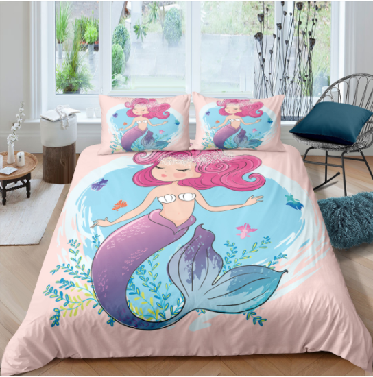 Home Textile Digital Printing Cartoon Mermaid Duvet Cover Pi-Mart