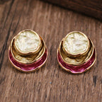 Ins Three-colored Painting Round Earrings Fashion Elegant Versatile Geometric Earrings For Women Jewelry Pi-Mart