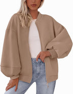 Zip Sweatshirt Jacket Casual Long Sleeve Pilot Coat Pi-Mart